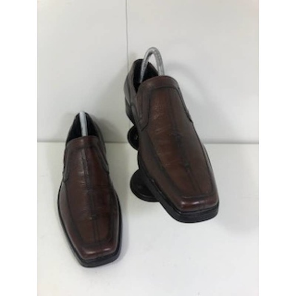 Ecole Douglas Leather Square Toe Slip On Loafer Shoes Brown Mens 6.5 US/ 39 EU main image 6